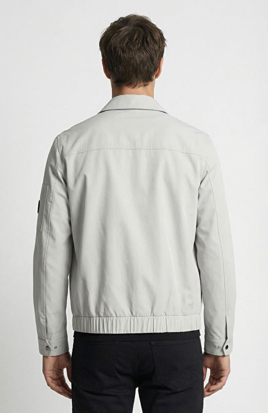 Taş Polo Yaka Fermuar Kapatmalı Mont