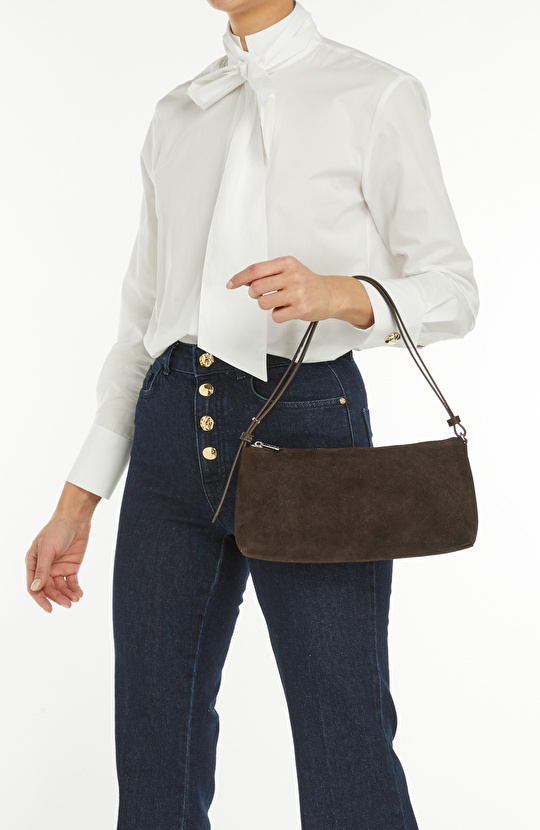 Kahverengi Kadın Süet Çanta