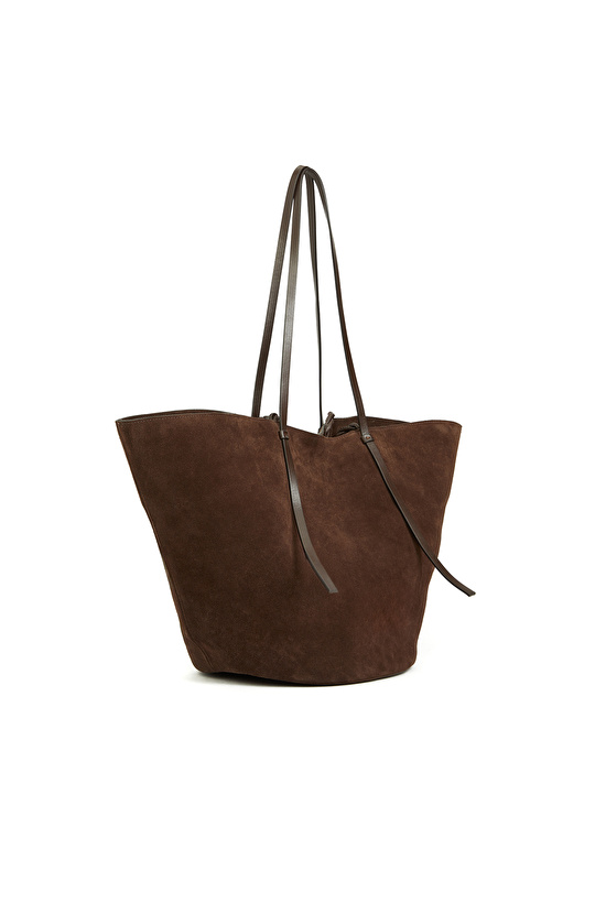 Kahverengi Kadın Süet Shopper Çanta