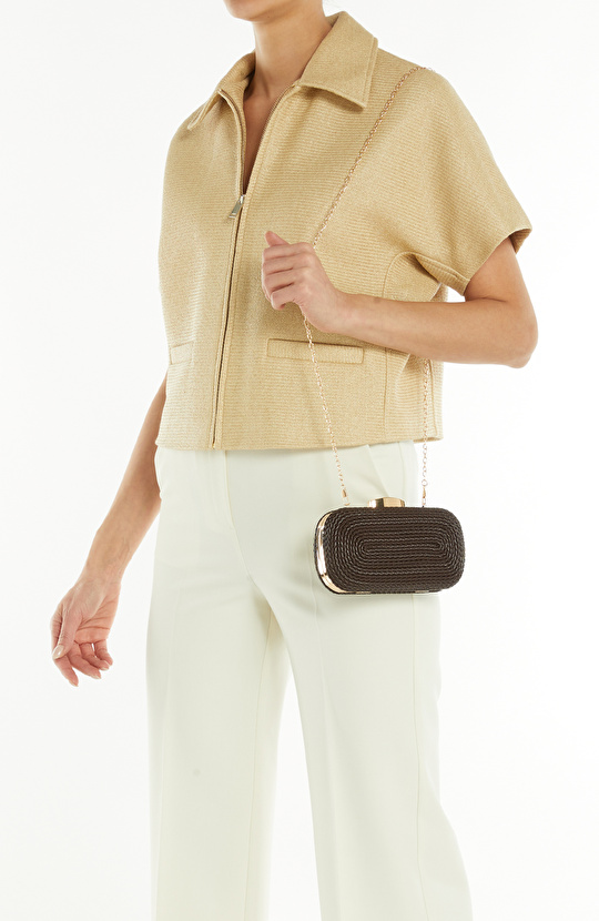 Kahverengi Gold Tokalı Kadın Çanta