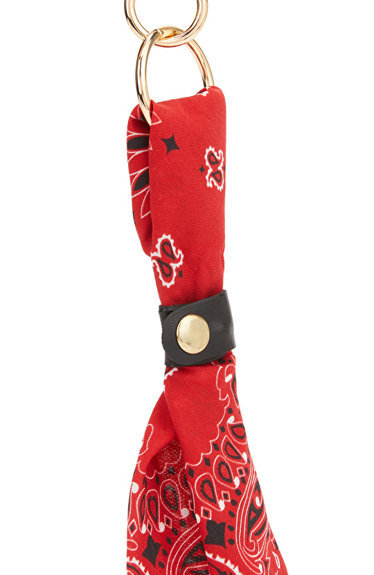 Kırmızı Şal Desenli Anahtarlık