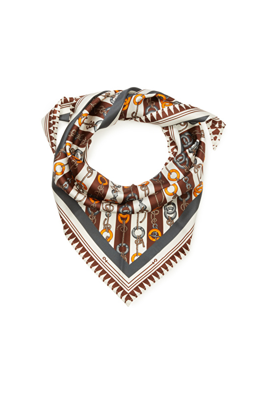 Çok Renkli Twill İpek Eşarp