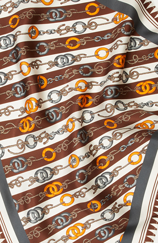 Çok Renkli Twill İpek Eşarp