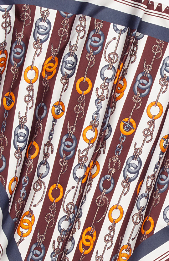 Çok Renkli Twill İpek Eşarp