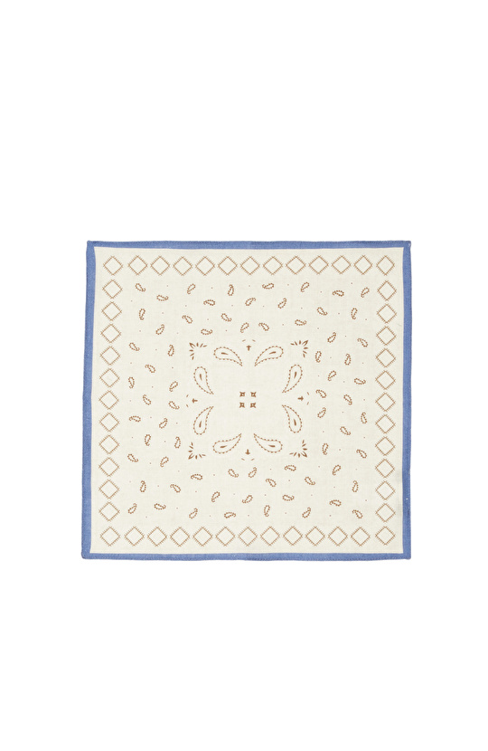 Cream Blue Linen Bag Wipes