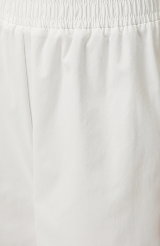 White Elastic Waist Loose Trousers