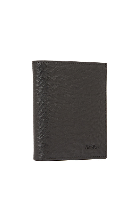 Siyah 10 Kartlık Bölmeli Erkek Deri Cüzdan