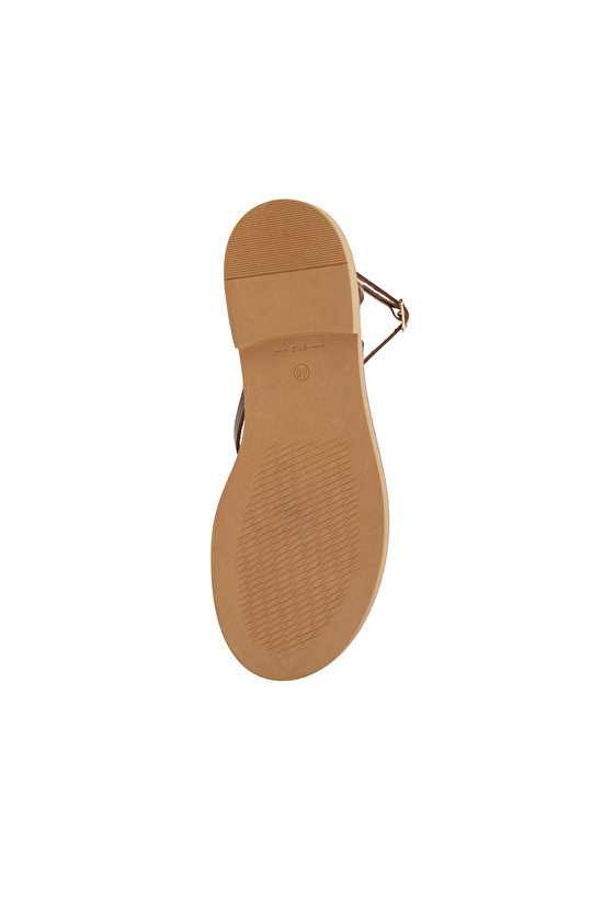 Taba Toka Detaylı Kadın Deri Sandalet