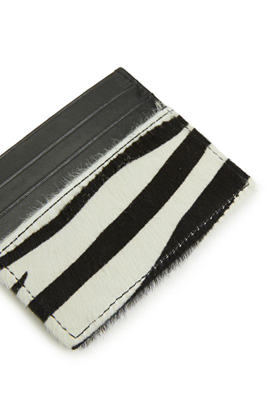 Zebra Desenli Kadın Deri Kartlık