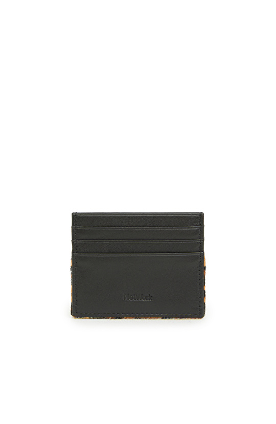 Leopar Desenli Kadın Deri Kartlık