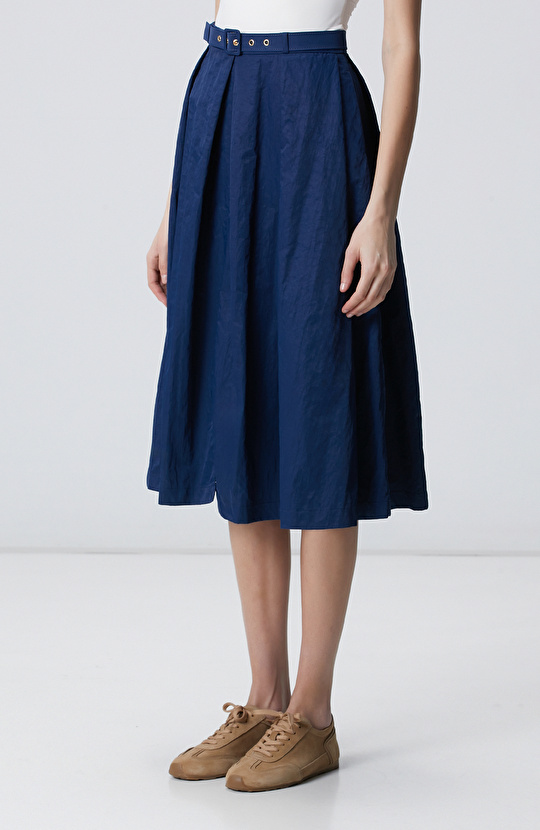 Lacivert Kemerli Etek