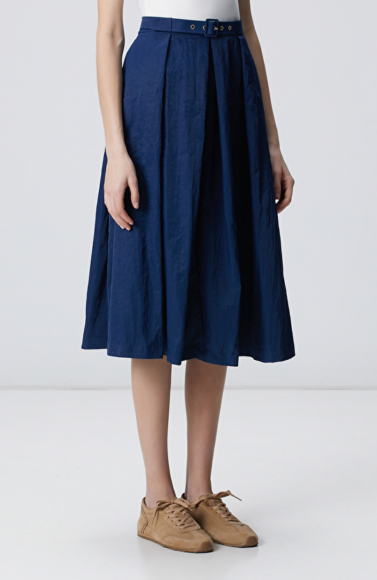 Lacivert Kemerli Etek