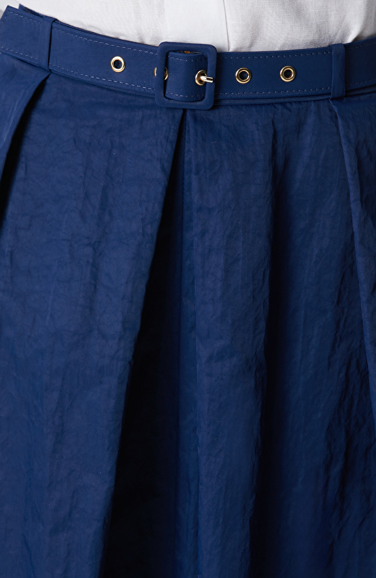 Lacivert Kemerli Etek