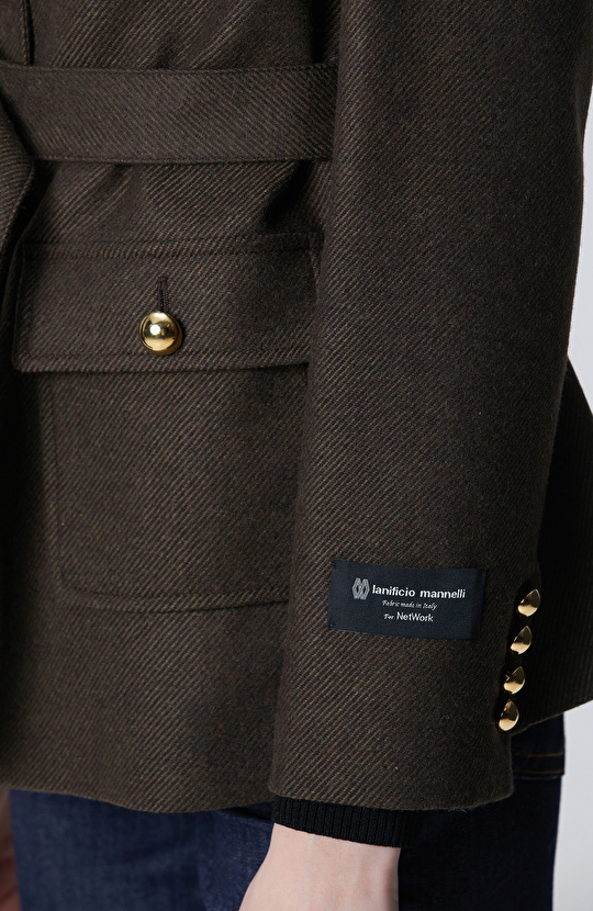 Khaki Wool Blend Jacket