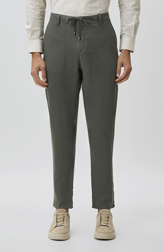 Haki Keten Jogger Pantolon
