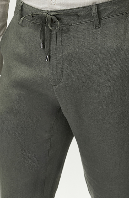 Haki Keten Jogger Pantolon
