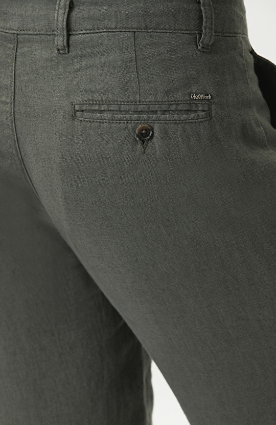 Haki Keten Jogger Pantolon
