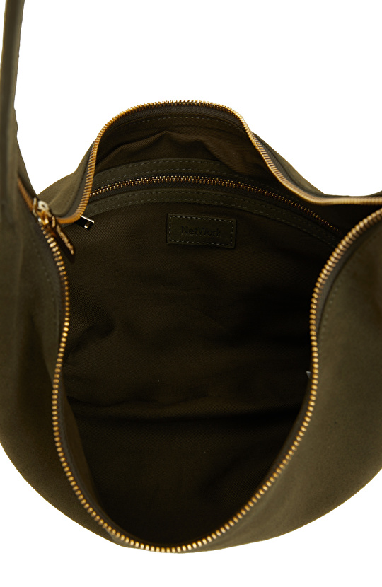 Haki Kadın Süet Çanta