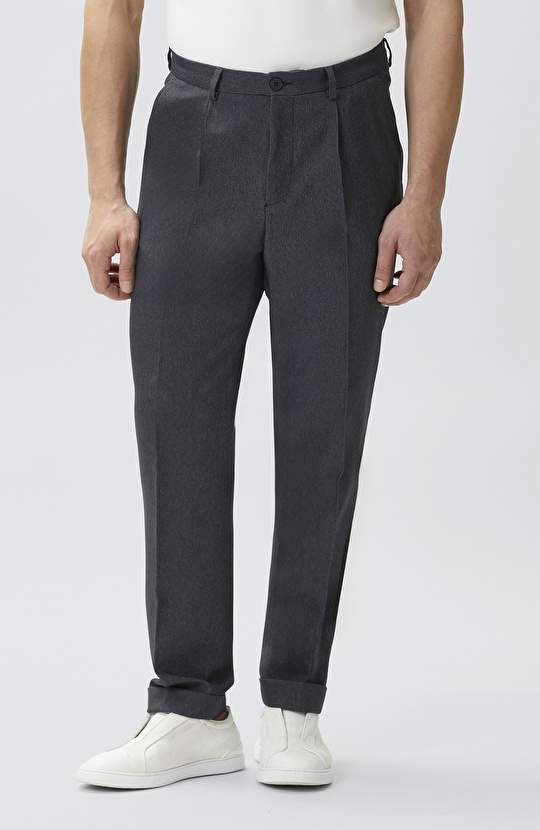 N-Tech Indigo Pleated Trousers