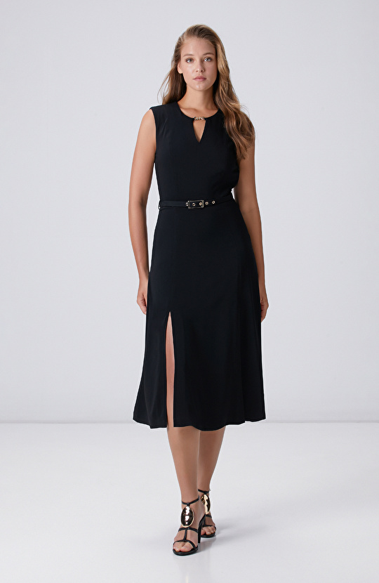 Siyah Fermuarlı Elbise