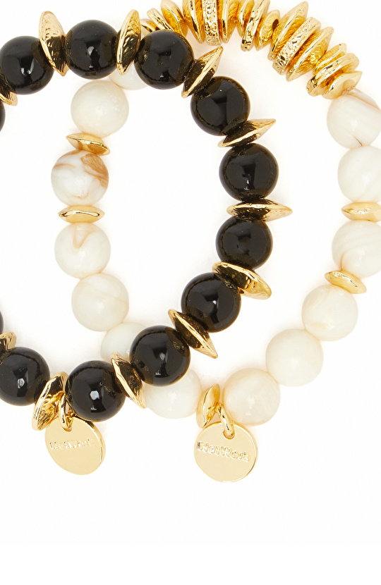 Siyah Beyaz Kadın Bileklik