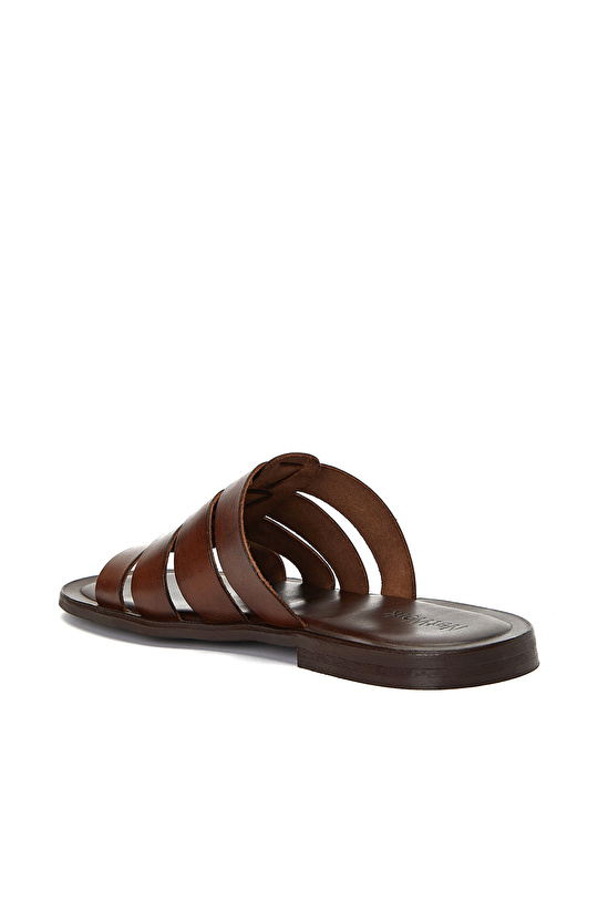 Acı Kahve Erkek Günlük Rahat Deri Terlik