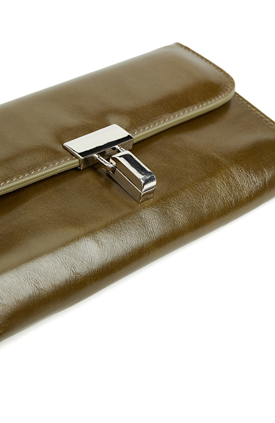 Haki Kadın Deri Cüzdan