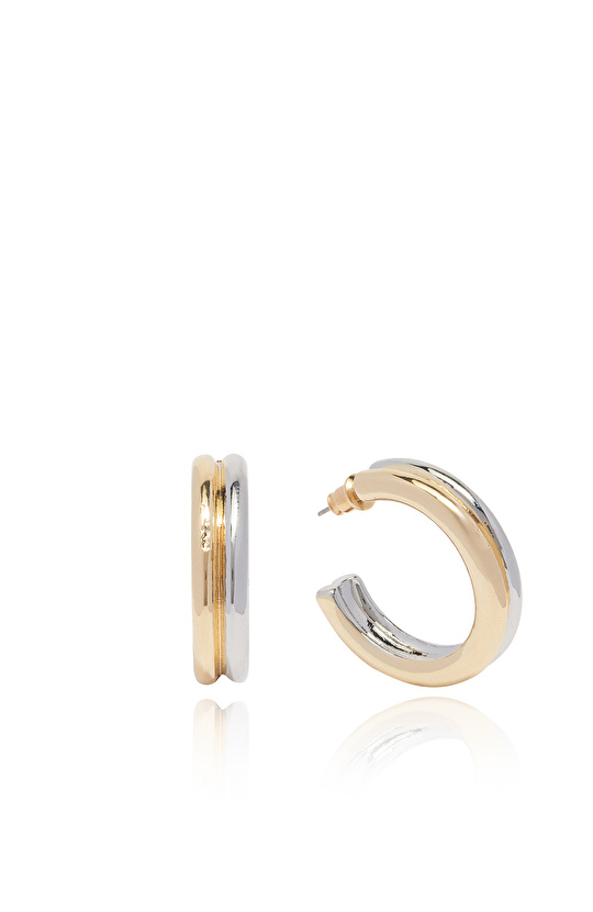 Silver Gold Kadın Halka Küpe