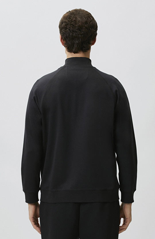 Siyah Fermuarlı Sweatshirt