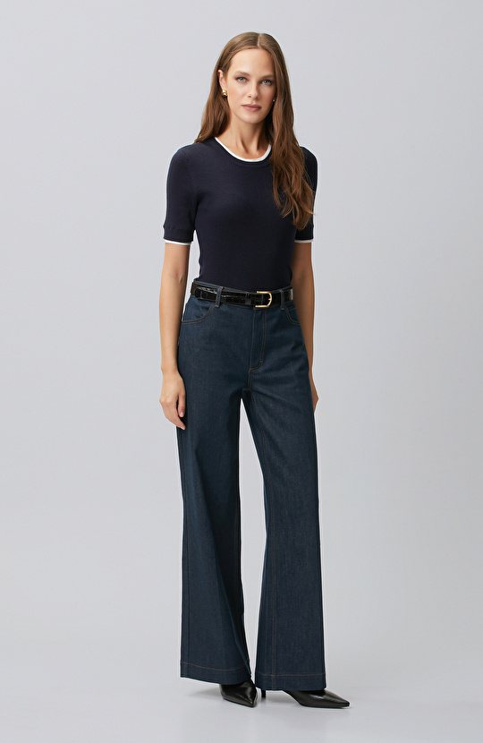 Double Color Short Sleeve Knitwear