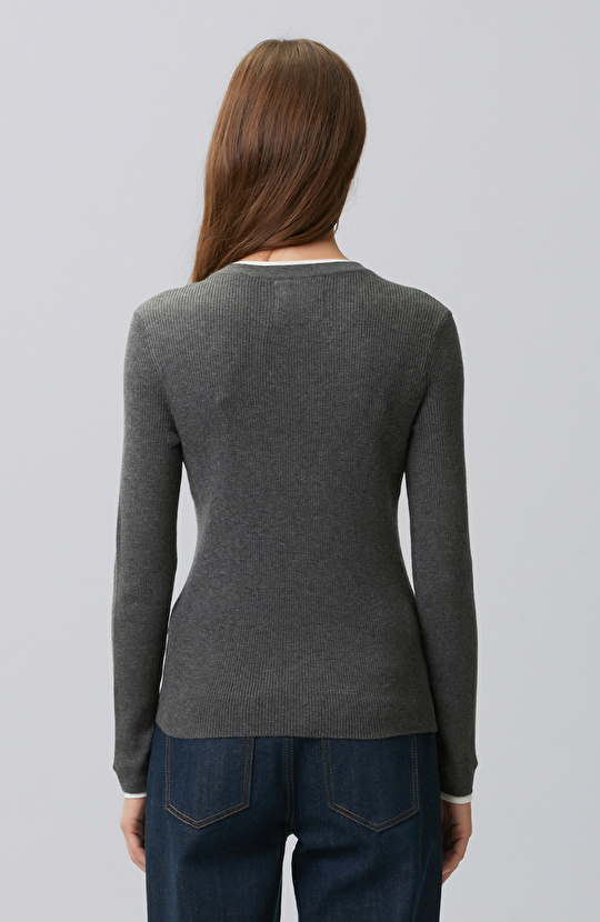 Double Color Long Sleeve Knitwear