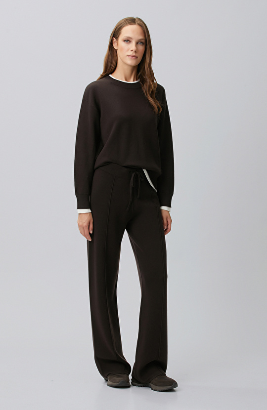 Bitter Brown Double Color Oversize Sweater