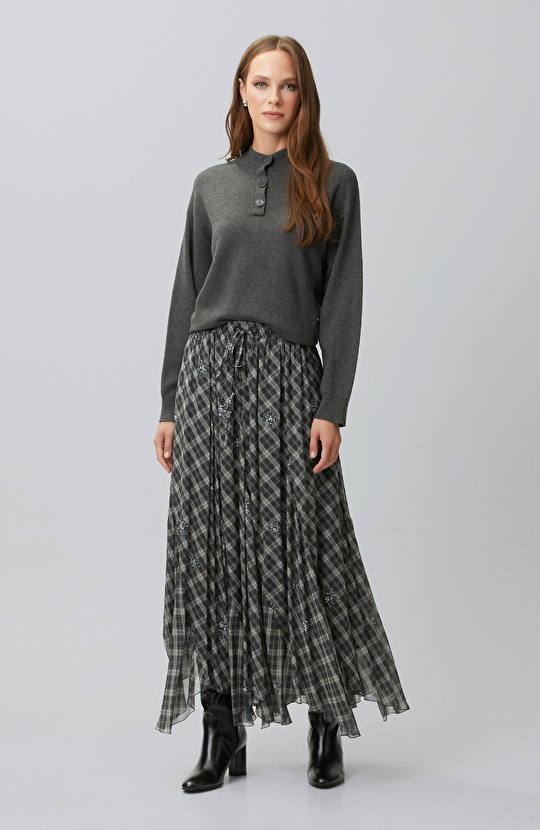 Anthracite High Collar Knitwear Sweater