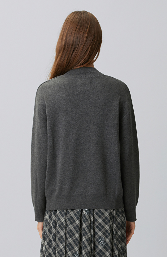 Anthracite High Collar Knitwear Sweater