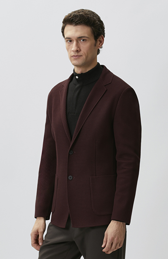 Burgundy Knitwear Jacket