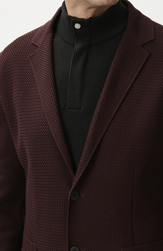 Burgundy Knitwear Jacket