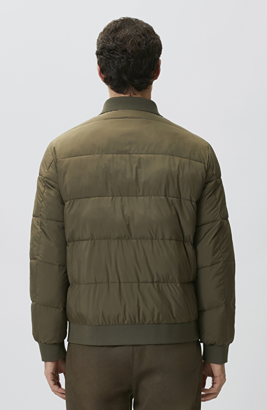 Haki Polo Yaka Çıtçıtlı Mont