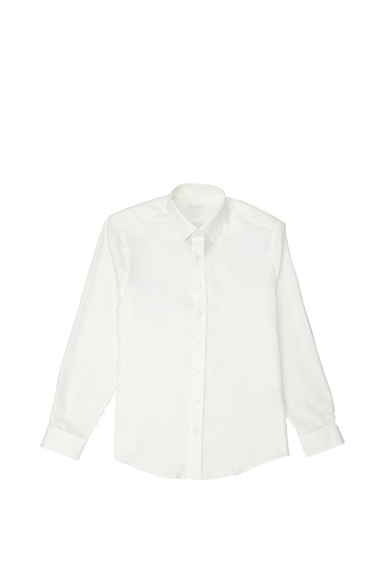 Non-Iron Beyaz Düğmeli Yaka Oxford Gömlek