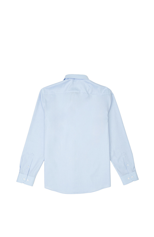 Non-Iron Mavi Düğmeli Yaka Oxford Gömlek