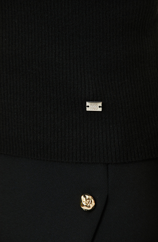 Black Polo Basic Wool Blend Knitwear Sweater