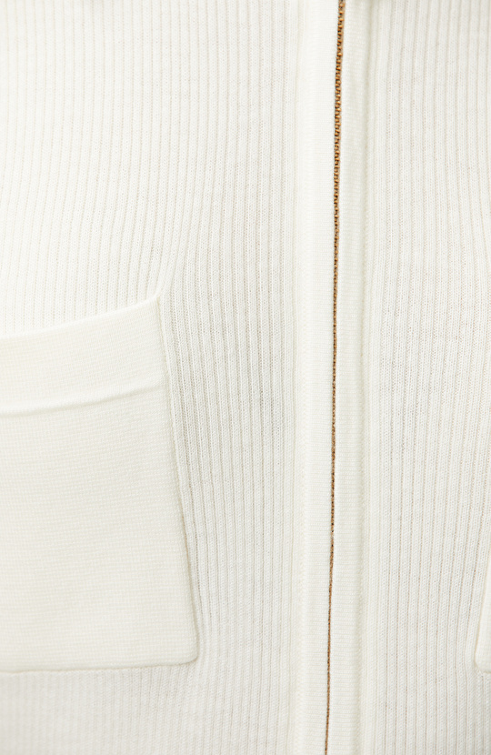 Off White Zippered Wool Blend Knitwear Sweater