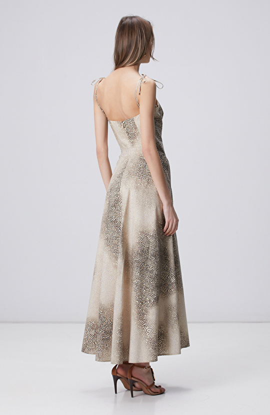 Limited Light Beige Print Dress