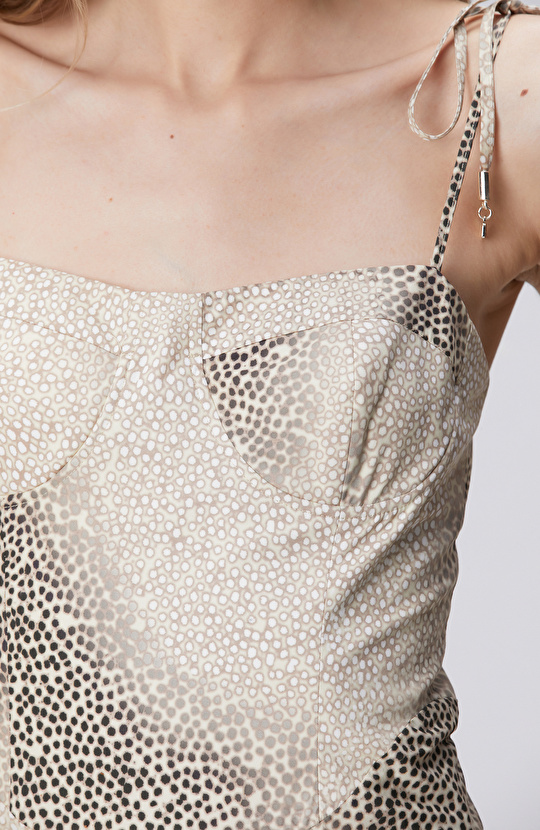 Limited Light Beige Print Dress