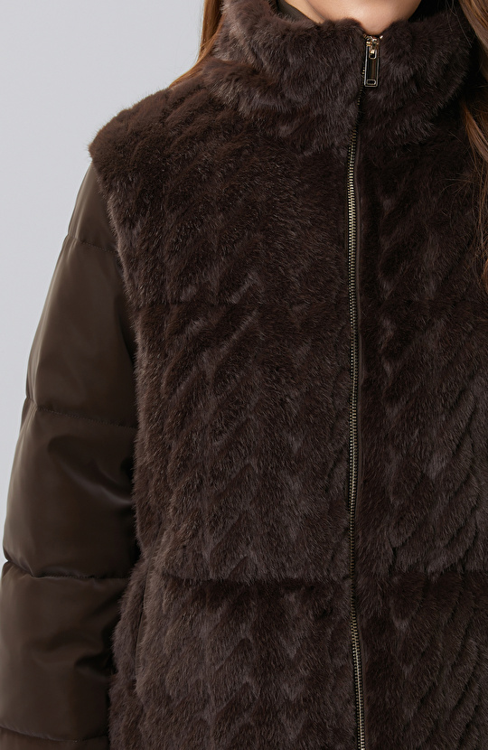 Brown Faux Fur Coat