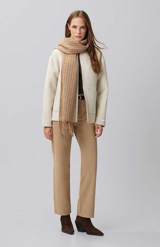 Stone Unlined Wool Blend Coat
