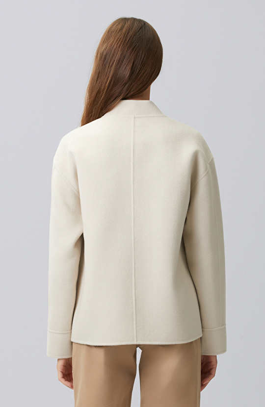 Stone Unlined Wool Blend Coat