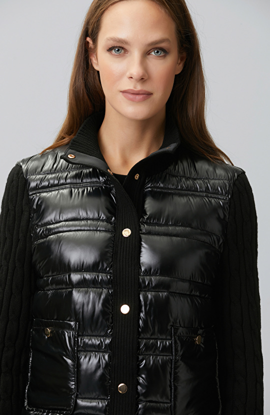 Black Sleeves Knitwear Coat