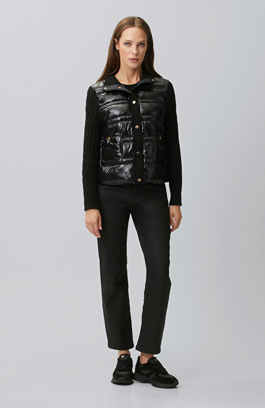 Black Sleeves Knitwear Coat