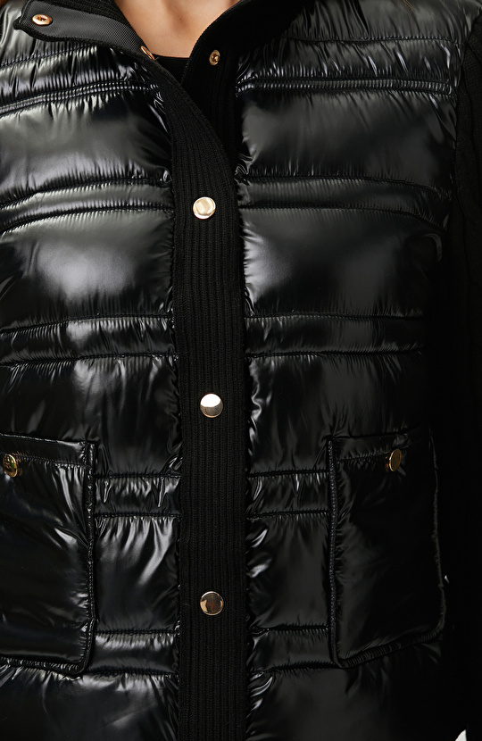 Black Sleeves Knitwear Coat