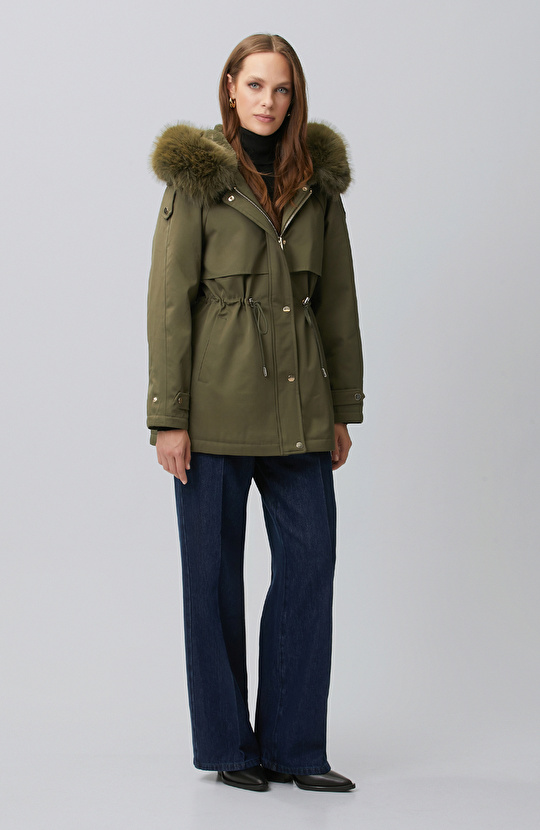 Khaki Hooded Coat